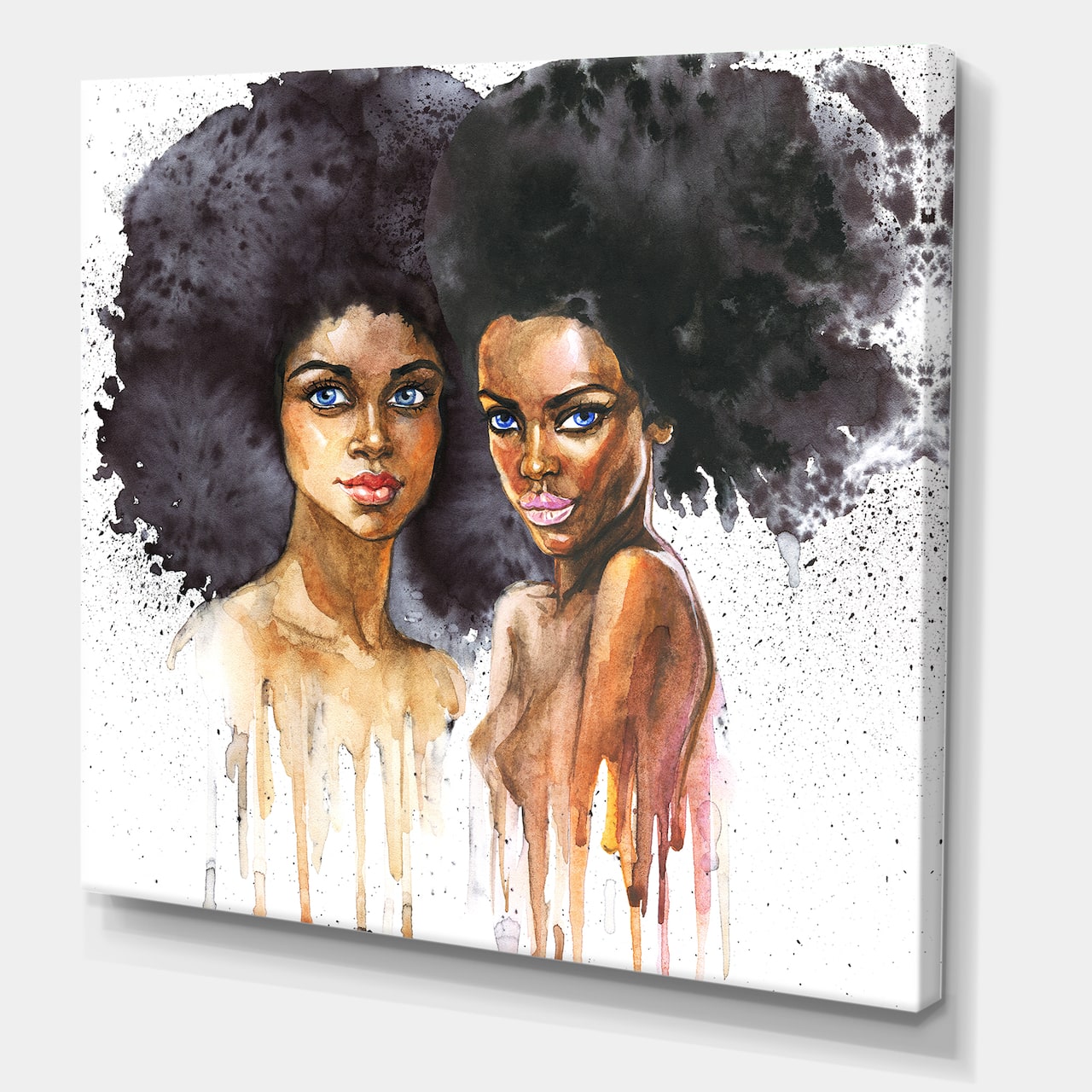 Designart - Portrait of Two African American Women - Modern Canvas Wall Art Print